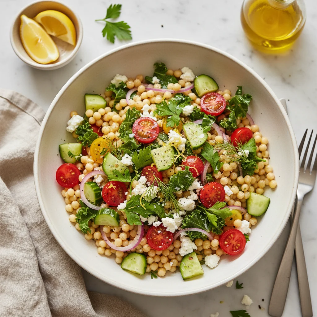 How to Make Couscous Salad: Fresh Pearl Couscous Salad Bowl for Any Season 1 couscous salad 4